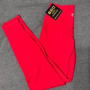 TYC red scrunch leggings